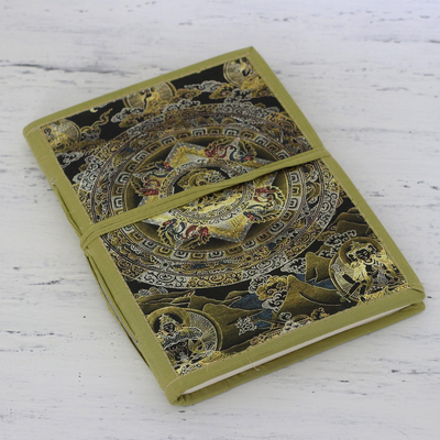 Baumwollgebundenes Tagebuch – Tagebuch aus Baumwolle und handgeschöpftem Papier mit Buddha-Motiv