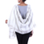 Wool blend shawl, 'Himalayan Beauty' - Hand Woven Ivory Wool Blend Striped Shawl from India