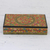 Decorative wood box, 'Valley of Flowers' - Hand Painted Decorative Kail Wood Box from India
