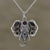 Garnet pendant necklace, 'Radiant Ganesha' - Garnet and Silver Ganesha Pendant Necklace from India