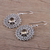 Citrine dangle earrings, 'Triangular Sun Rays' - Citrine and Silver Triangle Motif Dangle Earrings from India