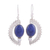 Lapis lazuli and cultured pearl dangle earrings, 'Sun Ray Crescents' - Lapis Lazuli and Pearl Crescent Dangle Earrings from India