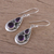 Amethyst dangle earrings, 'Complex Drops' - Drop-Shaped Amethyst Dangle Earrings from India