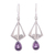 Amethyst dangle earrings, 'Charismatic Lilac' - Artisan Crafted Amethyst Dangle Earrings from India