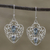 Pendientes colgantes de topacio azul - Aretes colgantes con motivo Jali de topacio azul de la India