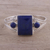 Lapis lazuli cuff bracelet, 'Crisscross Magic' - Lapis Lazuli and Sterling Silver Cuff Bracelet from India