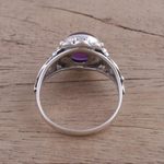 Amethyst cocktail ring, 'Purple Rapture' - Amethyst and Sterling Silver Cocktail Ring from India