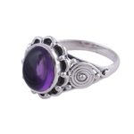 Amethyst cocktail ring, 'Purple Rapture' - Amethyst and Sterling Silver Cocktail Ring from India