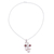 Rhodium plated garnet and cultured pearl pendant necklace, 'Glamour in Purity' - Rhodium Plated Garnet and Pearl Necklace from India (image 2c) thumbail