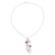 Rhodium plated garnet and cultured pearl pendant necklace, 'Eternal Glamour' - Leafy Garnet and Cultured Pearl Pendant Necklace from India (image 2c) thumbail