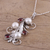 Rhodium plated garnet and cultured pearl pendant necklace, 'Royal Vine' - Rhodium Plated Cultured Pearl and Garnet Necklace from India (image 2b) thumbail