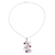 Rhodium plated garnet and cultured pearl pendant necklace, 'Royal Vine' - Rhodium Plated Cultured Pearl and Garnet Necklace from India (image 2c) thumbail