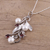 Rhodium plated garnet and cultured pearl pendant necklace, 'Blissful Nature' - Cultured Pearl and Faceted Garnet Necklace from India (image 2b) thumbail
