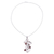 Rhodium plated garnet and cultured pearl pendant necklace, 'Blissful Nature' - Cultured Pearl and Faceted Garnet Necklace from India (image 2c) thumbail