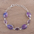 Sterling silver link bracelet, 'Gleaming Lilac' - Amethyst and Purple Turquoise Bracelet from India (image 2) thumbail
