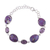 Sterling silver link bracelet, 'Gleaming Lilac' - Amethyst and Purple Turquoise Bracelet from India thumbail