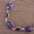 Sterling silver link bracelet, 'Gleaming Lilac' - Amethyst and Purple Turquoise Bracelet from India (image 2c) thumbail