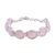 Rose quartz link bracelet, 'Pink Allure' - Rose Quartz and Sterling Silver Link Bracelet from India thumbail