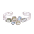 Multi-gemstone cuff bracelet, 'Glittering Charm' - Multi-Gemstone and Silver Cuff Bracelet from India thumbail