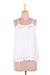 Rayon camisole top, 'Floral Paradise' - White Rayon Lace Trimmed Camisole Top with Adjustable Straps (image 2a) thumbail