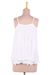 Rayon camisole top, 'Floral Paradise' - White Rayon Lace Trimmed Camisole Top with Adjustable Straps (image 2c) thumbail