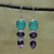 Amethyst and chalcedony dangle earrings, 'Glittering Muse' - Amethyst and Chalcedony Dangle Earrings from India (image 2b) thumbail