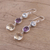 Multi-gemstone dangle earrings, 'Glittering Trio' - Multi-Gemstone and Silver Dangle Earrings from India (image 2c) thumbail