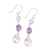 Multi-gemstone dangle earrings, 'Glittering Trio' - Multi-Gemstone and Silver Dangle Earrings from India
