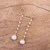 Rainbow moonstone dangle earrings, 'Morning Drops' - Rainbow Moonstone Teardrop Dangle Earrings from India (image 2c) thumbail