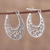 Sterling silver hoop earrings, 'Delightful Vines' - Sterling Silver Vine Motif Hoop Earrings from India (image 2b) thumbail