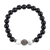 Stretcharmband aus Onyx- und Howlithperlen - Onyx- und Howlith-Perlen-Stretch-Armband aus Indien