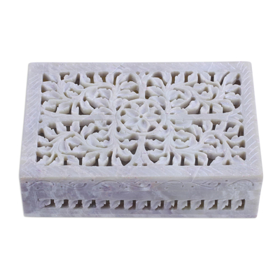 Dekorative Box aus Speckstein von Jali - Jali durchbrochene dekorative Box aus Speckstein aus Indien