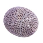 Soapstone sculpture, 'Delightful Egg' - Handcrafted Jali Soapstone Egg Sculpture from India