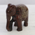 Wood figurine, 'Glorious Elephant' - High Polish Wood and Brass Inlay Elephant Figurine