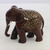 Holzfigur - Hochglanzpolierte Elefantenfigur aus Holz und Messingeinlage