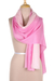 Wool shawl, 'Pink Ombré' - Pink Ombre Wool Shawl from India Artisan