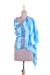 Silk shawl, 'Sheer Illusion in Blue' - Sky Blue 100% Silk Shawl with Sheer Accents
