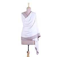 Cashmere shawl, 'Act of Grace' - Woven Cashmere Shawl from India