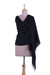 Wool shawl, 'Simplicity in Black' - Women's Lightweight Solid Black Classic Wool Shawl thumbail
