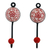 Ceramic coat hooks, 'Floral Muse in Red' (set of 5) - Five Floral Ceramic Coat Hooks in Red from India (image 2b) thumbail