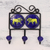 Ceramic coat rack, 'Lion's Roar' - Ceramic Coat Rack Painted with Lion Motifs from India