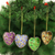 Papier mache ornaments, 'Heartfelt Holiday' (set of 4) - Four Heart Shaped Holiday Ornaments in Papier Mache thumbail