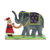 Wood decorative accents, 'Jungle Santa' (pair) - Hand Painted Christmas Decor with Santa and Elephants (Pair) (image 2c) thumbail