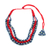 Mehrreihige Perlenkette – Perlenkette aus recyceltem Stoff in Rot und Blau