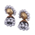 Ceramic dangle earrings, 'Precious Allure' - Silver and Gold-Tone Ceramic Dangle Earrings from India