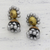Ceramic dangle earrings, 'Precious Allure' - Silver and Gold-Tone Ceramic Dangle Earrings from India