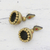 Ceramic dangle earrings, 'Charming Gold' - Handmade Gold-Tone Ceramic Dangle Earrings from India