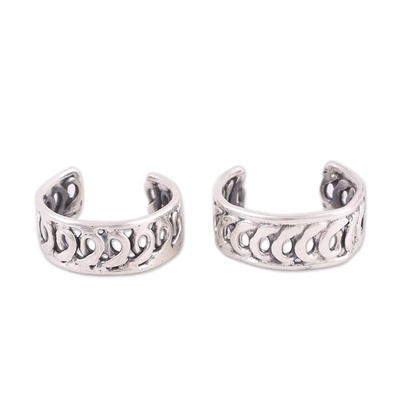 Swirling Sterling Silver Toe Rings from India