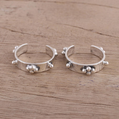 Sterling silver toe rings, Spot On (pair)