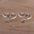 Sterling silver toe rings, 'Flower and Leaf' (pair) - Unique Toe Rings with Flower Wrap Design (Pair) (image 2) thumbail